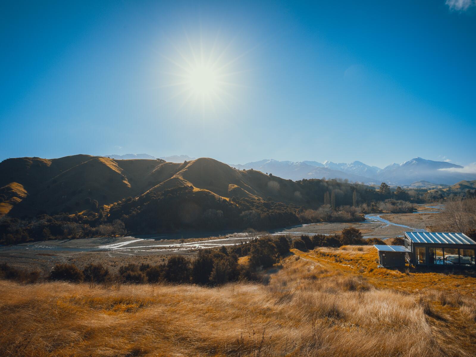 Kahutara PurePod blue sky winters day views
