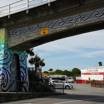 Cultural Artwork on town bridge