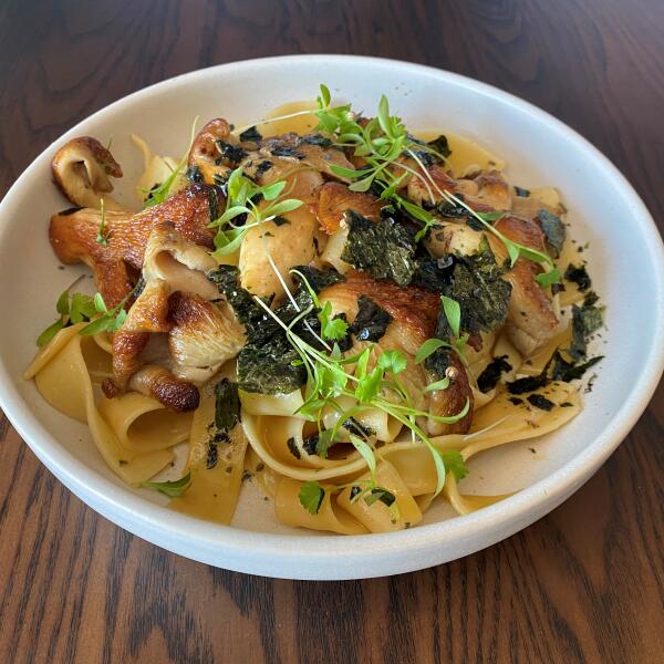 Pappardelle Oyster Mushrooms Caramalised Shallots Parmesan Seaweed Butter