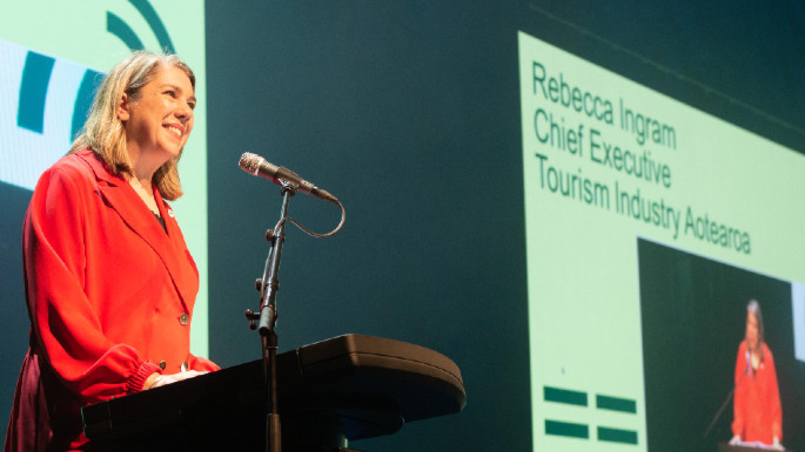 TIA CEO Rebecca Ingram at TRENZ 2023. Photo supplied